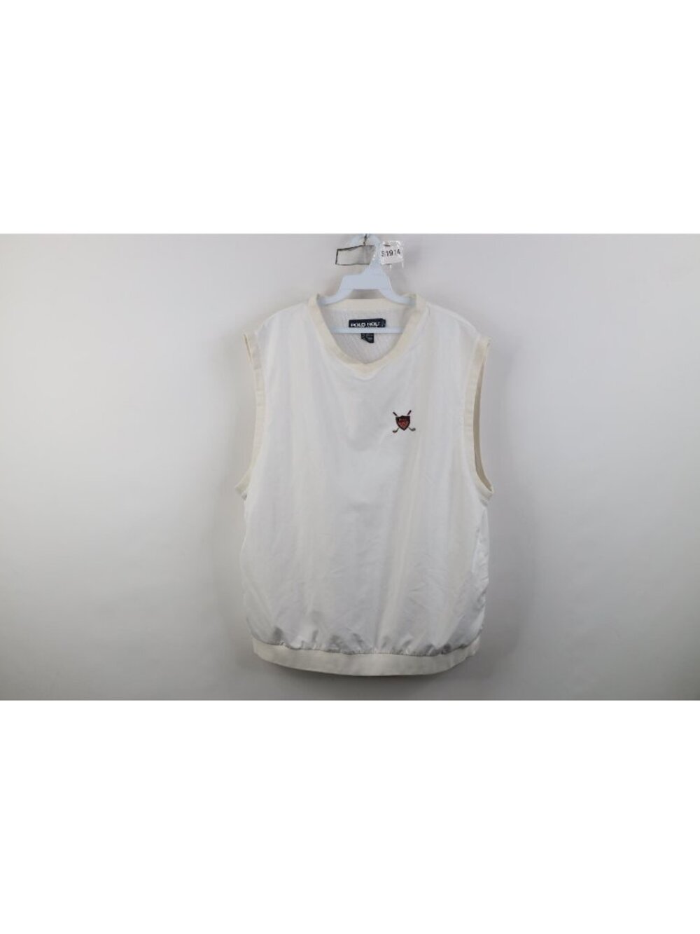 Vtg 90s Polo Golf Ralph Lauren Mens Large Crest Windbreaker Vest Jacket White